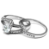 WildKlass Stainless Steel Ring High Polished Women AAA Grade CZ Clear-WildKlass Jewelry