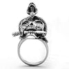 WildKlass Stainless Steel Skull Ring High Polished (no Plating) Men Epoxy Jet-WildKlass Jewelry