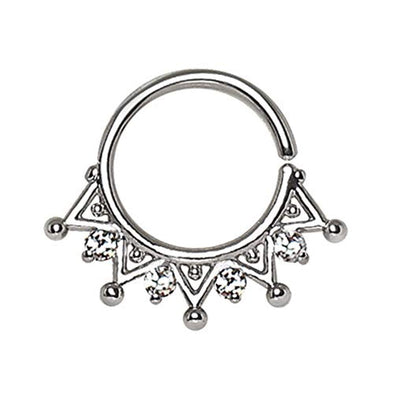 WildKlass 316L Stainless Steel Royal Ornate Seamless Ring/Septum Ring-WildKlass Jewelry