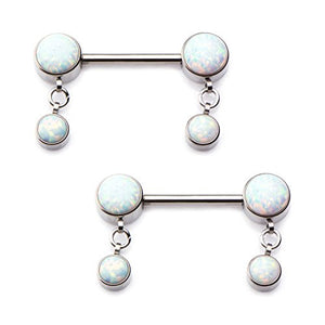 Implant Grade Titanium WildKlass Nipple Barbells with Forward Facing Dangle-WildKlass Jewelry