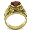 WildKlass Stainless Steel Army Ring IP Gold Men Synthetic Siam-WildKlass Jewelry