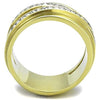 WildKlass Stainless Steel Ring Two-Tone IP Gold Women Top Grade Crystal Clear-WildKlass Jewelry