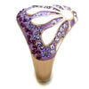 WildKlass Stainless Steel Ring IP Rose Gold Women Top Grade Crystal Multi Color-WildKlass Jewelry