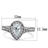 WildKlass Stainless Steel Ring High Polished (no Plating) Women AAA Grade CZ Clear-WildKlass Jewelry