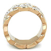 WildKlass Stainless Steel Ring Two-Tone IP Rose Gold Women with Heart on Top Grade Crystal Clear-WildKlass Jewelry