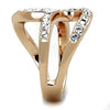 WildKlass Stainless Steel Ring IP Rose Gold Women Top Grade Crystal Clear-WildKlass Jewelry