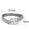 WildKlass Stainless Steel Solitaire Ring High Polished (no Plating) Women AAA Grade CZ Clear-WildKlass Jewelry