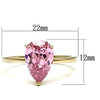 WildKlass Stainless Steel Pear Ring IP Gold Women AAA Grade CZ Rose-WildKlass Jewelry