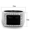 WildKlass Stainless Steel Ring High Polished (no Plating) Men Synthetic Jet-WildKlass Jewelry