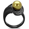 WildKlass Stainless Steel Ring IP Black Women Synthetic Champagne-WildKlass Jewelry
