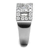 WildKlass Stainless Steel Ring High Polished Women AAA Grade CZ Clear-WildKlass Jewelry