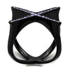 WildKlass Stainless Steel Ring IP Women Top Grade Crystal Amethyst-WildKlass Jewelry