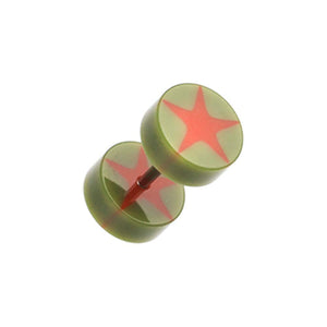 Psych Star UV Acrylic Fake WildKlass Plug-WildKlass Jewelry