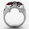 WildKlass Stainless Steel Skull Ring High Polished (no Plating) Men Top Grade Crystal Siam-WildKlass Jewelry