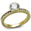 WildKlass Stainless Steel Ring IP Gold Women AAA Grade CZ Clear-WildKlass Jewelry