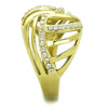 WildKlass Stainless Steel Ring IP Gold Women AAA Grade CZ Clear-WildKlass Jewelry