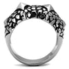 WildKlass Stainless Steel Ring High Polished Men Epoxy Jet-WildKlass Jewelry
