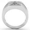 WildKlass Stainless Steel Ring High Polished Men Epoxy Jet-WildKlass Jewelry