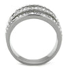 WildKlass Stainless Steel Ring High Polished (no Plating) Women Top Grade Crystal Clear-WildKlass Jewelry