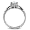 WildKlass Stainless Steel Ring High Polished (no Plating) Women AAA Grade CZ Clear-WildKlass Jewelry