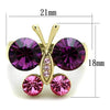 WildKlass Stainless Steel Ring IP Gold Women Top Grade Crystal Amethyst-WildKlass Jewelry
