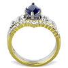 WildKlass Stainless Steel Ring Two-Tone IP Gold Women Synthetic Montana-WildKlass Jewelry