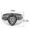 WildKlass Stainless Steel Ring Two-Tone IP Black Women Top Grade Crystal Black Diamond-WildKlass Jewelry