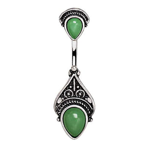 316L Stainless Steel Green Victorian Design WildKlass Navel Ring-WildKlass Jewelry