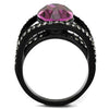 WildKlass Stainless Steel Ring IP Women Top Grade Crystal Amethyst-WildKlass Jewelry