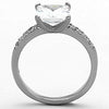 WildKlass Stainless Steel Engagement Ring High Polished (no Plating) Women AAA Grade CZ Clear-WildKlass Jewelry