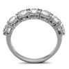 WildKlass Stainless Steel Ring High Polished Women AAA Grade CZ Clear-WildKlass Jewelry