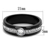 WildKlass Stainless Steel Ring Two-Tone IP Black Women AAA Grade CZ Clear-WildKlass Jewelry