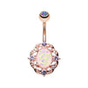 Grand Florid Opal Sparkle 316L Surgical Steel Belly Button Ring-WildKlass Jewelry