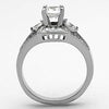 WildKlass Stainless Steel Pave Ring High Polished (no Plating) Women AAA Grade CZ Clear-WildKlass Jewelry
