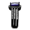 WildKlass Stainless Steel Ring IP Women AAA Grade CZ Tanzanite-WildKlass Jewelry
