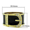 WildKlass Stainless Steel Novelty Ring IP Gold Women Top Grade Crystal Clear-WildKlass Jewelry