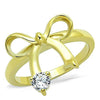 WildKlass Stainless Steel Ring IP Gold Women AAA Grade CZ Clear-WildKlass Jewelry