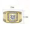 WildKlass Stainless Steel Ring IP GoldMen AAA Grade CZ Clear-WildKlass Jewelry