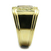 WildKlass Stainless Steel Ring IP GoldMen Semi-Precious Smoked Quartz-WildKlass Jewelry