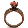 WildKlass Stainless Steel Ring IP Coffee Light Women AAA Grade CZ Orange-WildKlass Jewelry