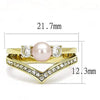 WildKlass Stainless Steel Ring IP Gold Women Synthetic Rose-WildKlass Jewelry