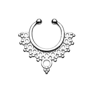 Grand Entice Filigree WildKlass Fake Septum Clip-On Ring-WildKlass Jewelry