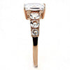 WildKlass Stainless Steel Ring IP Rose Gold Women AAA Grade CZ Clear-WildKlass Jewelry