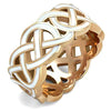 WildKlass Stainless Steel Ring IP Rose Gold Women Epoxy White-WildKlass Jewelry