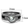 WildKlass Stainless Steel Ring High Polished Women Top Grade Crystal Clear-WildKlass Jewelry