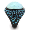 WildKlass Stainless Steel Ring IP Black Women Synthetic Sea Blue-WildKlass Jewelry