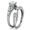 WildKlass Stainless Steel Wedding Ring High Polished (no Plating) Women AAA Grade CZ Clear-WildKlass Jewelry
