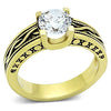 WildKlass Stainless Celtic Steel Ring IP Gold Women AAA Grade CZ Clear-WildKlass Jewelry