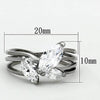 WildKlass Stainless Steel Western Ring High Polished (no Plating) Women AAA Grade CZ Clear-WildKlass Jewelry