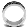 WildKlass Stainless Steel Ring High Polished Men Epoxy Jet-WildKlass Jewelry